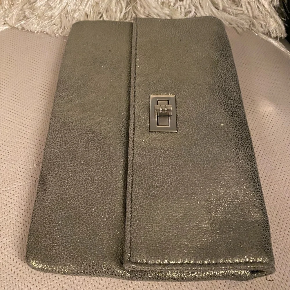 Soft Gray Micro Suede Envelope Clutch | Minimalist Evening Neutral